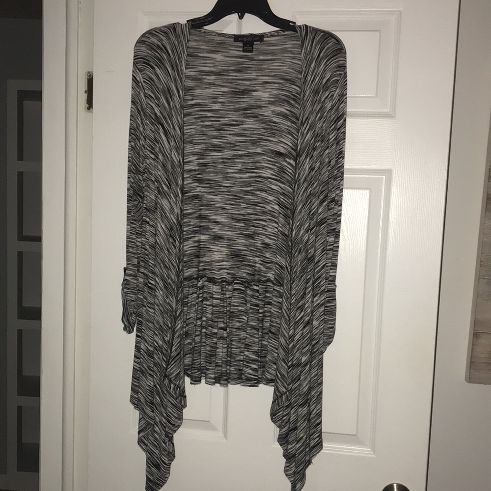 EUC Lightweight Summer Career Office Shark-bite Black White Cardigan - pretty!